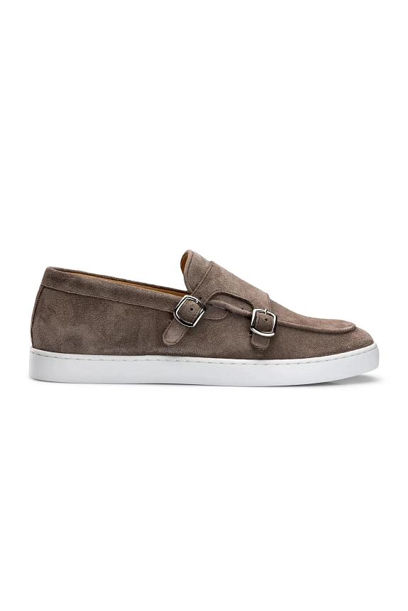 Fliteless Monk Strap Sneaker Brown Suede-2